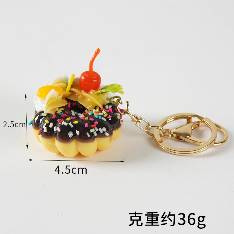 Emulational Fruit Donut Pendant Girl Heart Simulation Strawberry Cake Donut Large Size Candy Toy Schoolbag Pendant