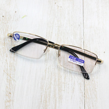 时尚商务男士老花镜个性便携老花眼镜盒防蓝光金属眼镜架8-2863