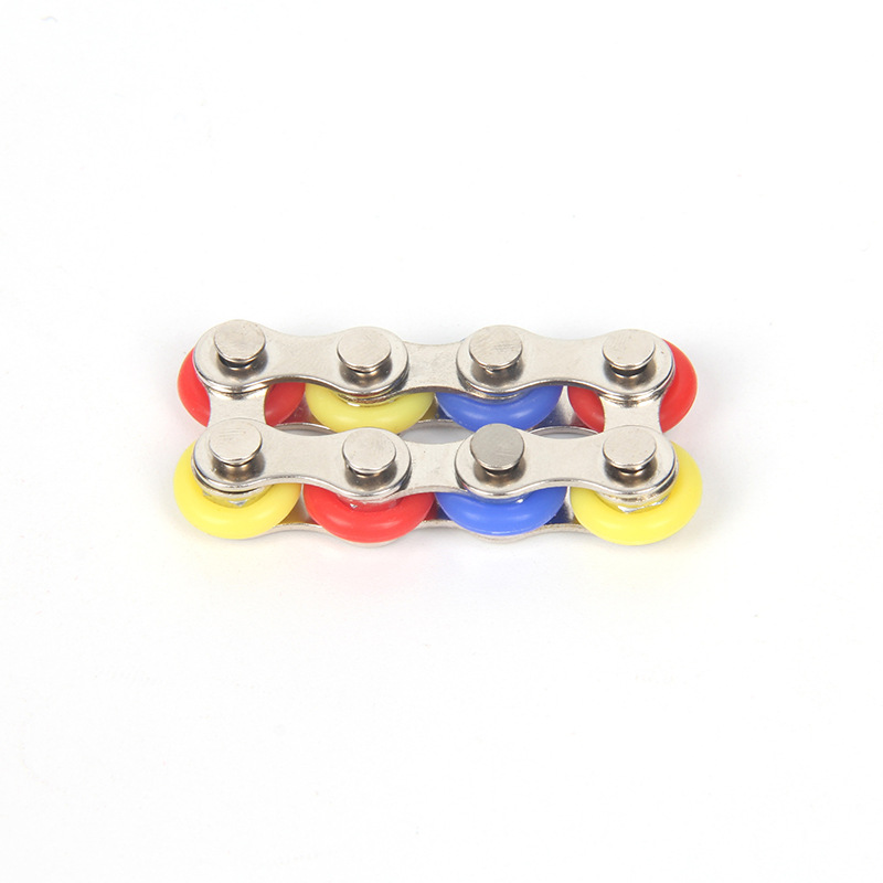 Key Ring Fidget Toy Stress Relief Bicycle Chain Cross-Border Metal Toy 6-Section Decompression Chain