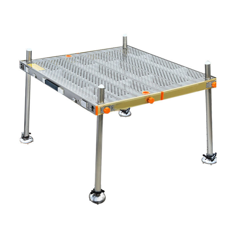 香槟镂空钓台新款超轻钓鱼台铝合金多功能折叠钓鱼平台大小钓