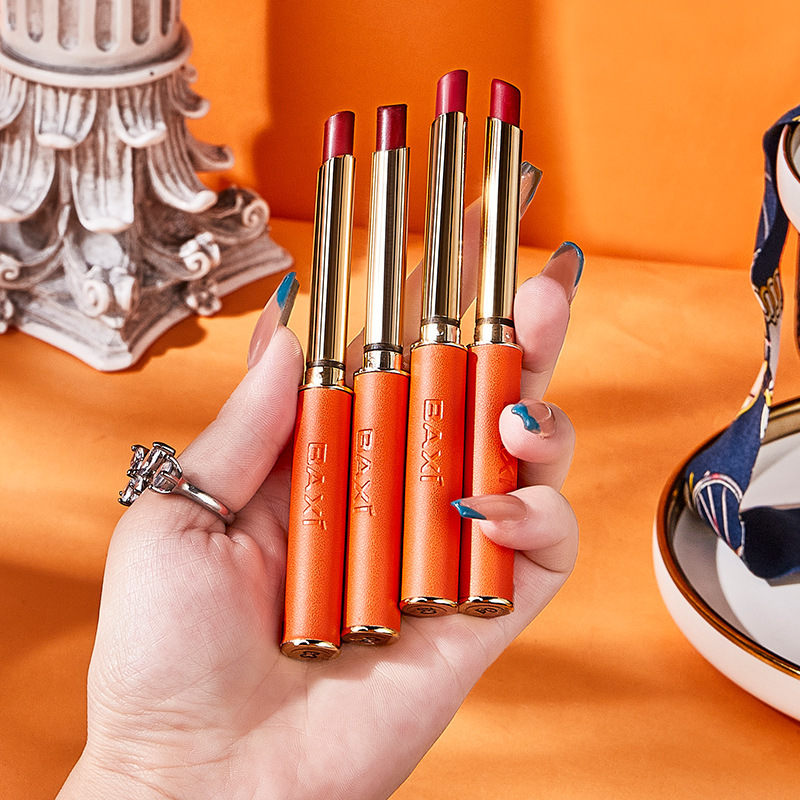 baxi巴茜小羊皮爱马诗奢金高定口红套盒细管哑光不易掉色四支装