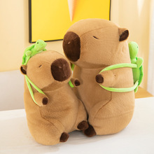 网红卡皮巴拉水豚公仔毛绒玩具capybara乌龟背包水豚儿童 玩偶娃