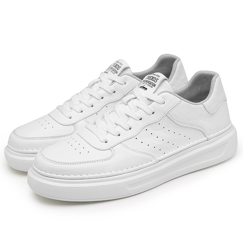 Putian Men's Shoes 2024 Spring New Small White Shoes Men's Leather Sports Air Force Board Shoes Ins Light Break