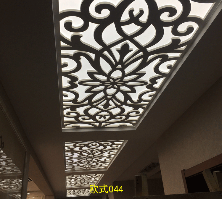 镂空花格吊顶雕花板 pvc通花欧式过道天花客厅屏风玄关隔断背景墙