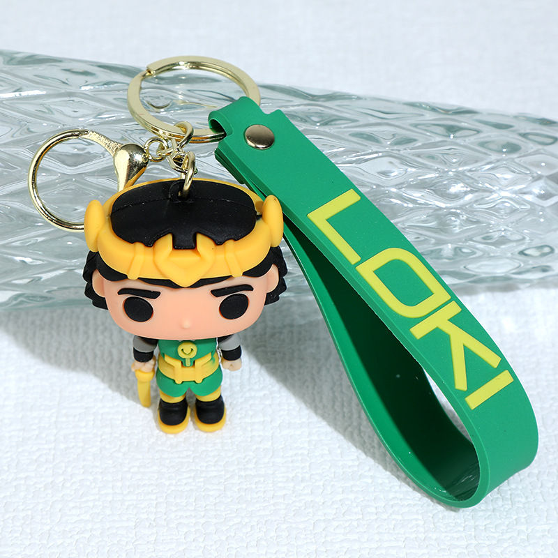 Cartoon Marvel Loki Silicone Doll Keychain Pendant Loki King Character Doll and Bag Car Small Ornaments