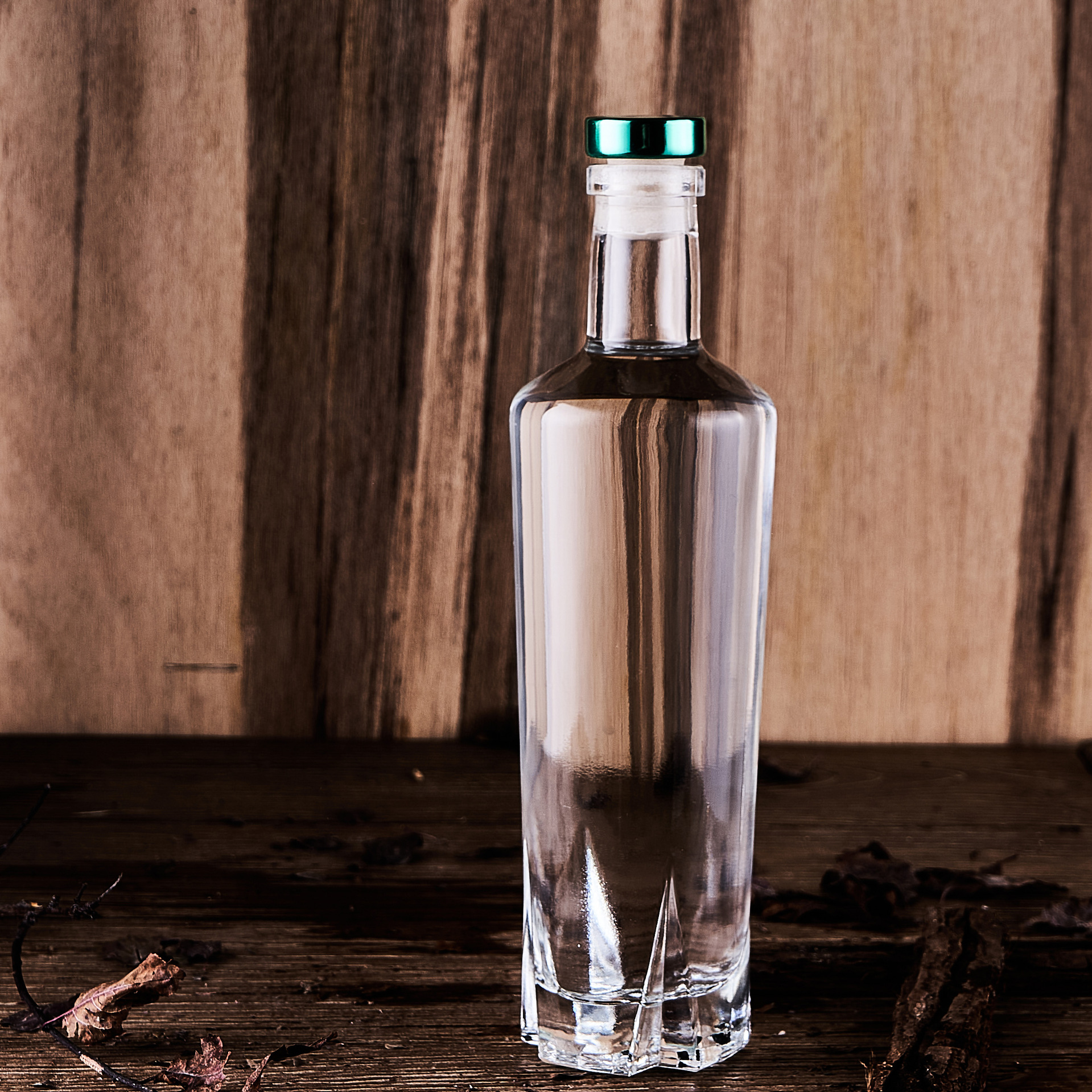 375 毫升厚底水晶玻璃酒瓶高级时装烈酒威士忌伏特加酒瓶空玻璃瓶