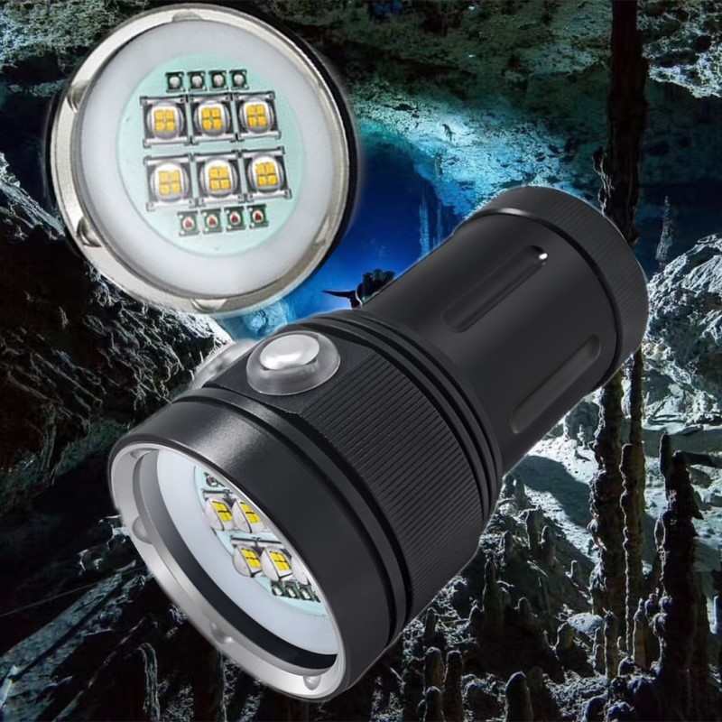 6颗9090 led充电潜水补光灯手电筒白光红光蓝光摄影补光手电-阿里巴巴