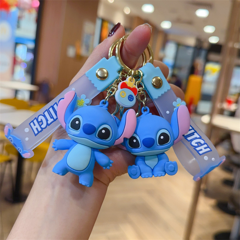 Cartoon Funny Stitch Keychain Cute Three-Dimensional Doll Ornaments Couple Schoolbag Pendant Exquisite Car Key