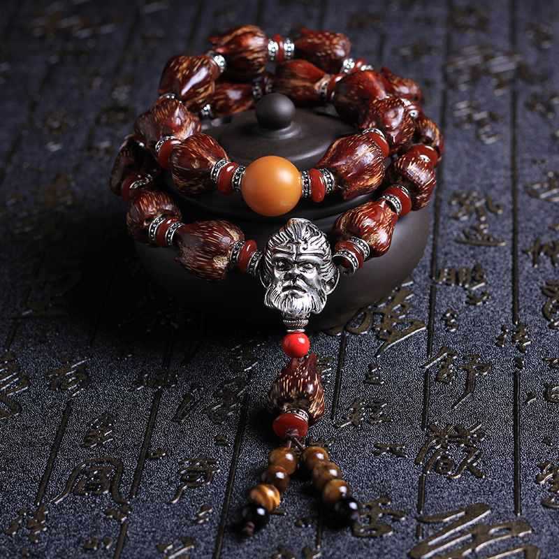 原创海南滴血莲花菩提子佛珠手串男女莲花座菩提原籽成品手链文玩