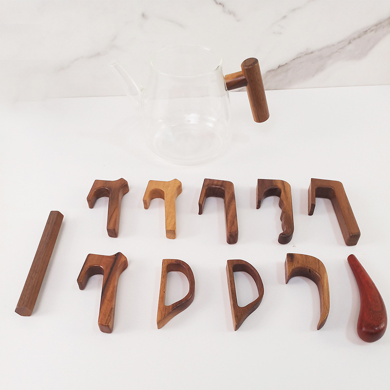 木质咖啡杯把手 水壶茶壶木手柄 马克杯实木把手 玻璃杯木把手