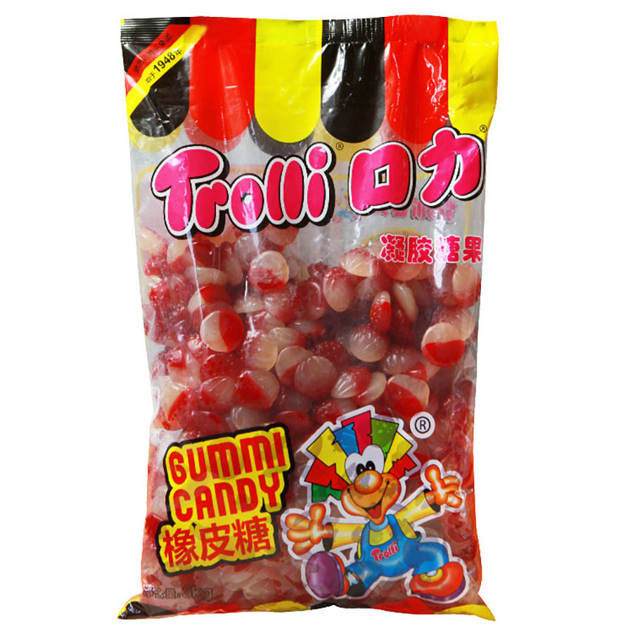 trolli口力橡皮糖荔枝形qq糖 果汁软糖糖果休闲零食3kg/袋