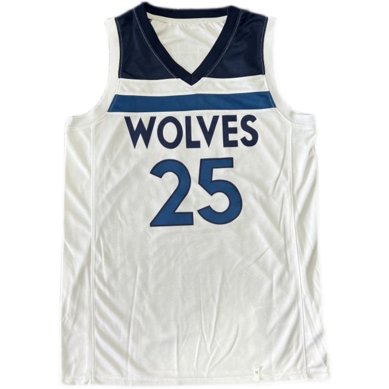 森林狼队25号罗斯球衣复古黑色 城市版紫色白色 热压套装球裤sw