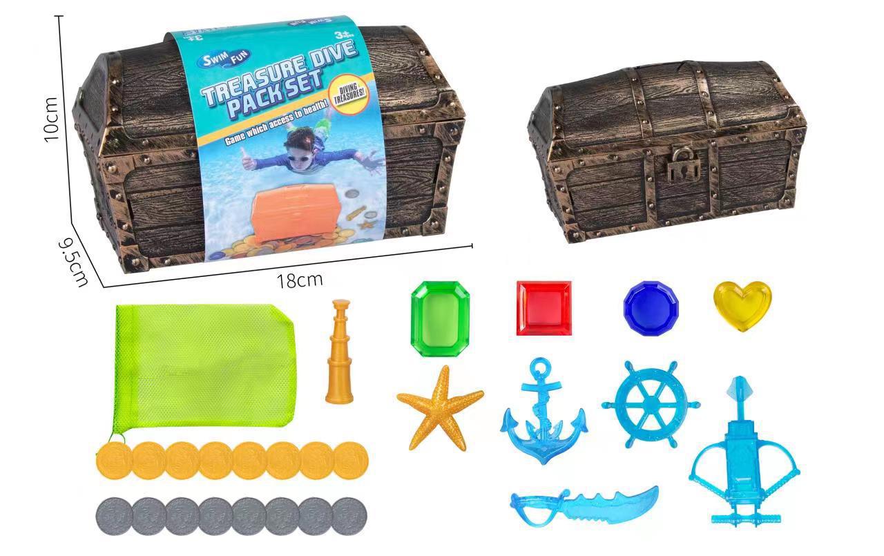 Diving Colorful Diamond Halloween Pirate Treasure Chest