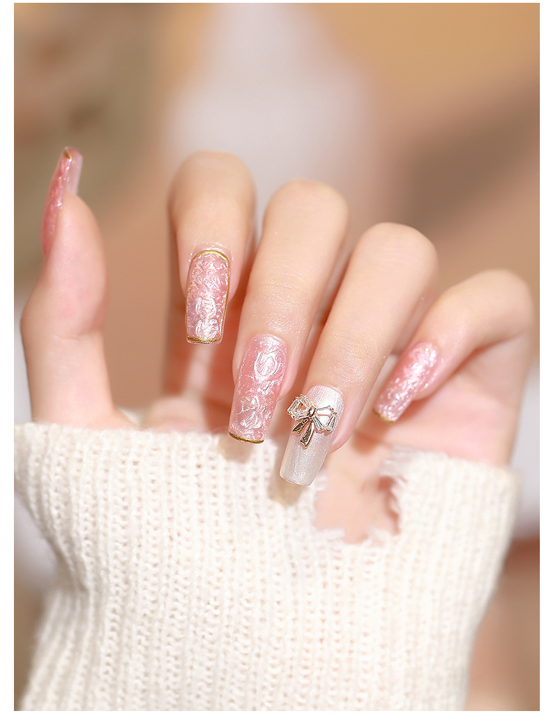 新款日式胶美甲珍珠贝母螺纹胶纹理甲油胶珠光细闪粉光疗胶定制