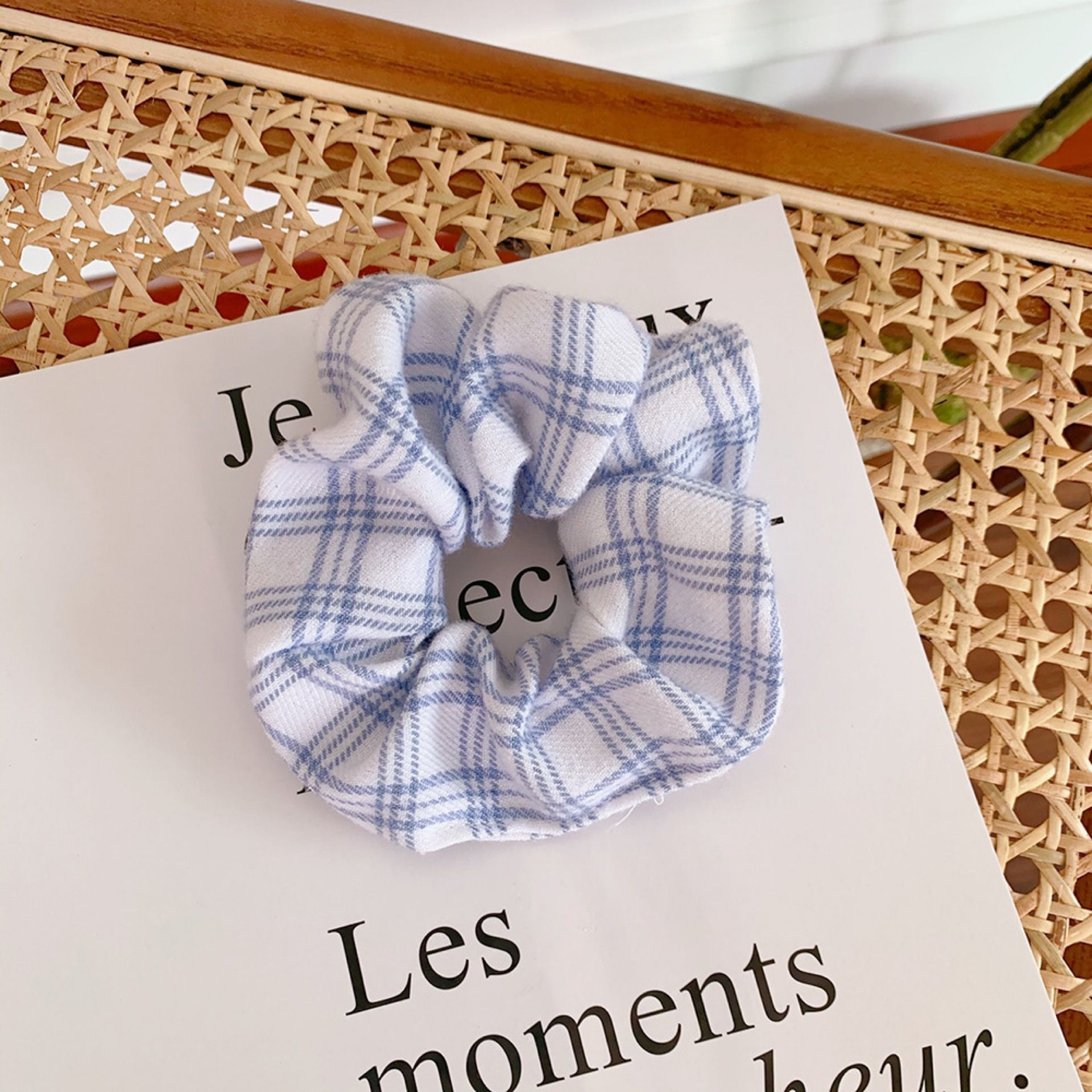 bm复古简约猪大肠发圈ins一套韩国可爱少女肥肠头绳网红格子发圈