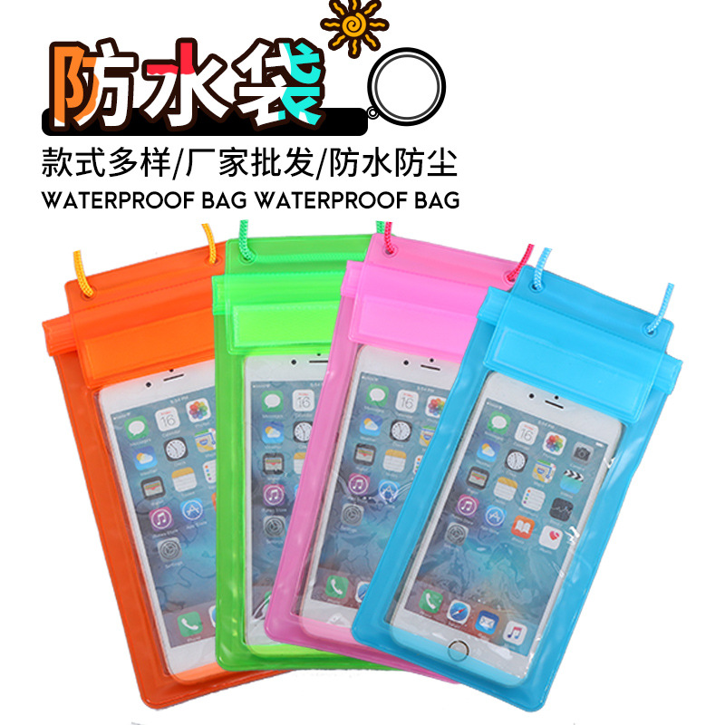 Factory Wholesale Swimming Transparent Waterproof Phone Set Beach Pvc Touch Screen Three Sealed Mobile Phone Waterproof Bag Customization