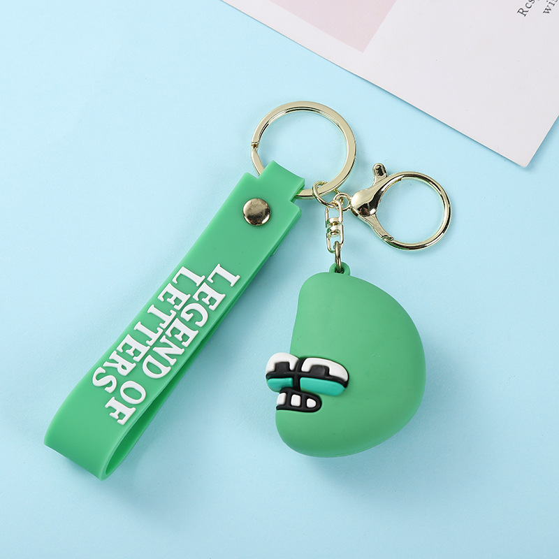 New Three-Dimensional Toy Bag Pendant Trend Two-Color English Letters Car Key Ring Ornaments Wholesale