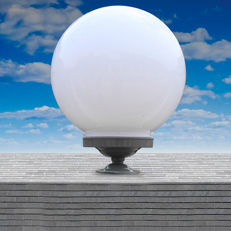 球灯户外防水大门假灯装饰柱子圆形门垛室外白色球形罩围墙柱头灯