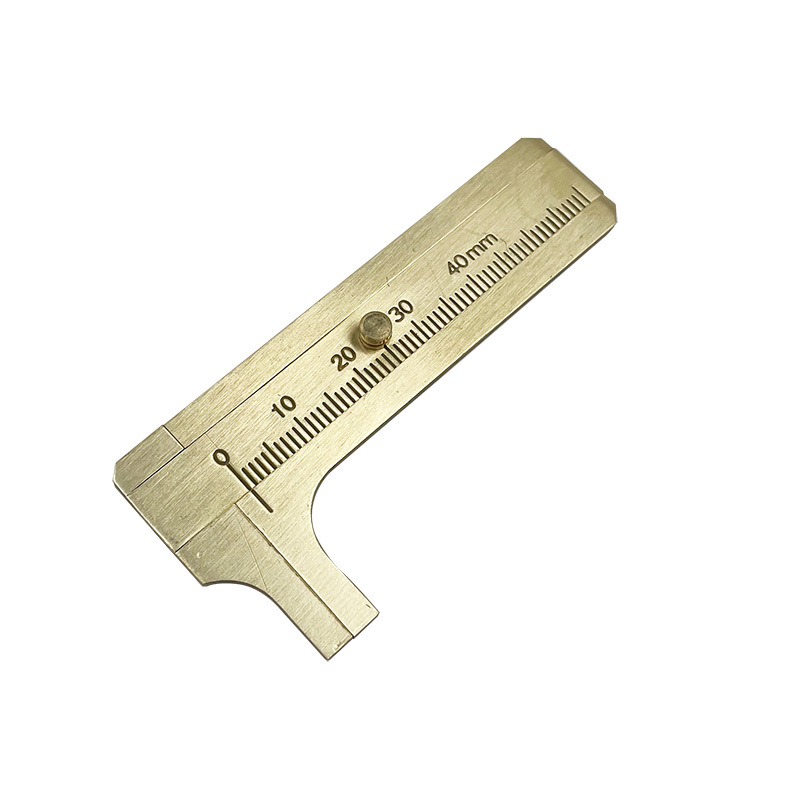 迷你黄铜卡尺 文玩测量尺子便携式袖珍小游标卡尺单双刻度核桃尺