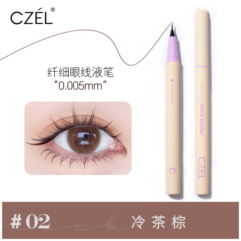 Czel CZEL New Product 0.005mm Extremely Fine Liquid Eyeliner Waterproof Not Smudge Easy to Dye Film Forming Eye Shadow Pen Water Eyebrow Pencil