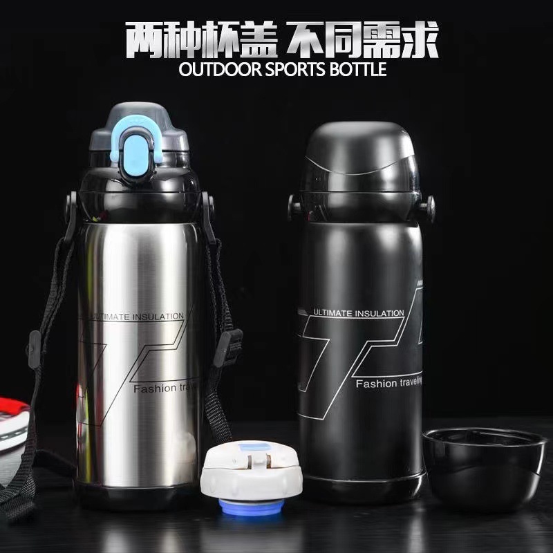Factory Direct Stainless Steel Vacuum Thermos Cup Water Cup Outdoor Sports Water Bottle Creative Gift Large Capacity Insulation Pot