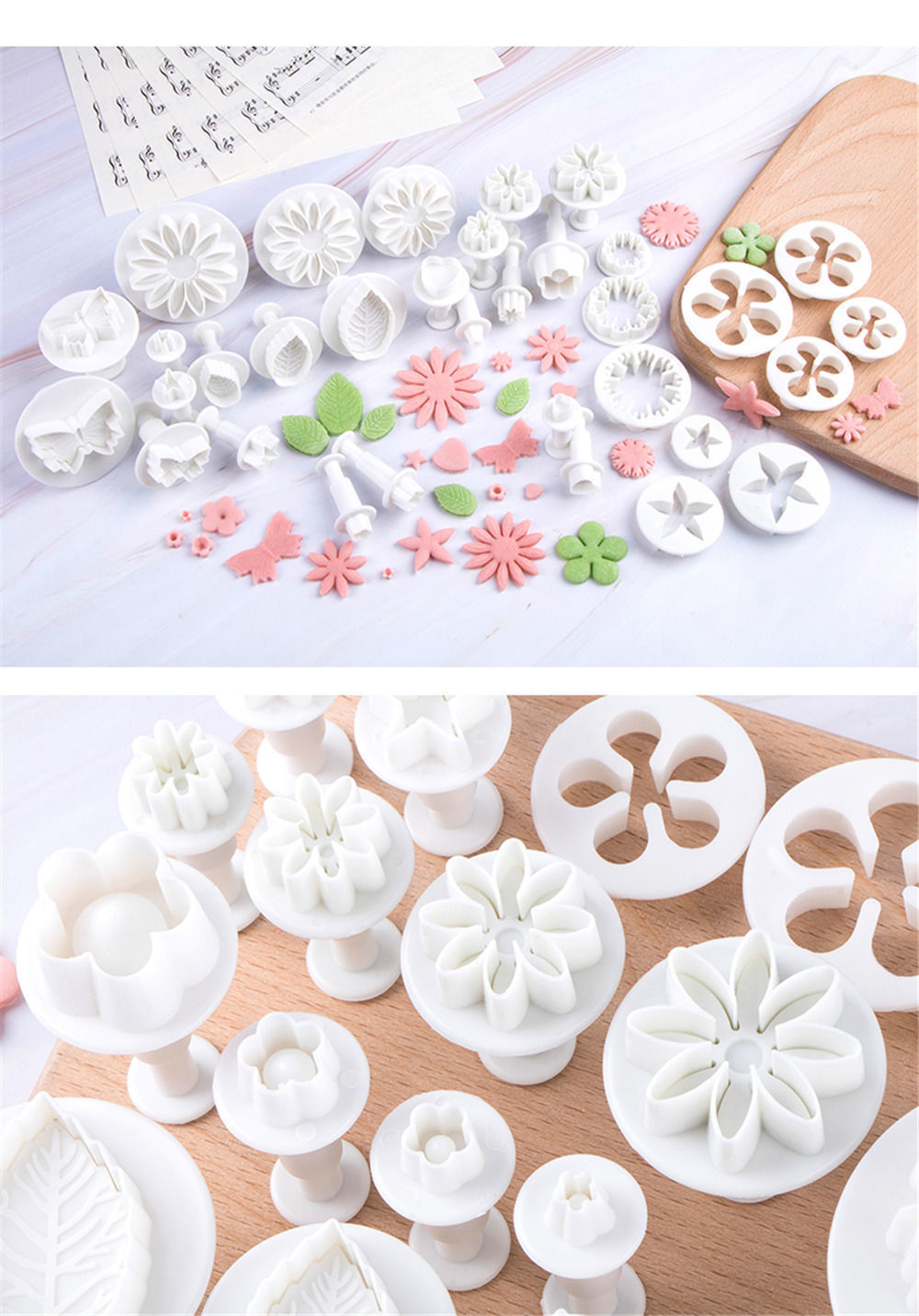 翻糖压花模具宝宝辅食蝴蝶面花样馒头包子卡通面点家用工具33件套