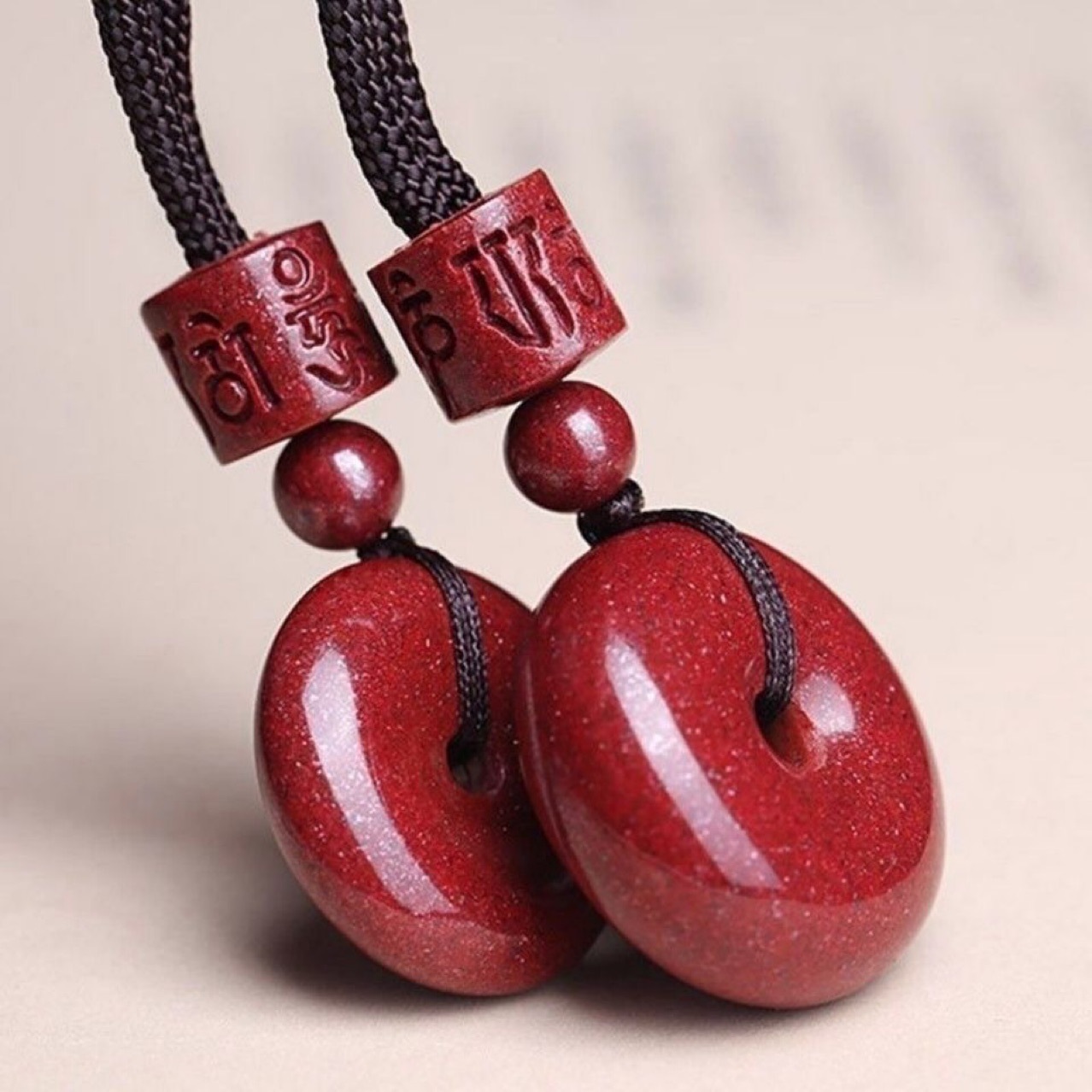 天然朱砂帝王紫金砂平安扣吊坠朱砂平安扣挂件男女通用支持鉴定