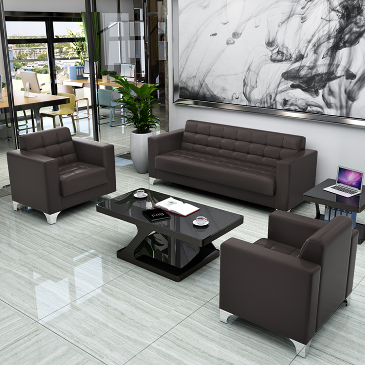 Office Sofas Modern Simple Coffee Table Combination Set Business Negotiation Reception Rest Office Single Sofa