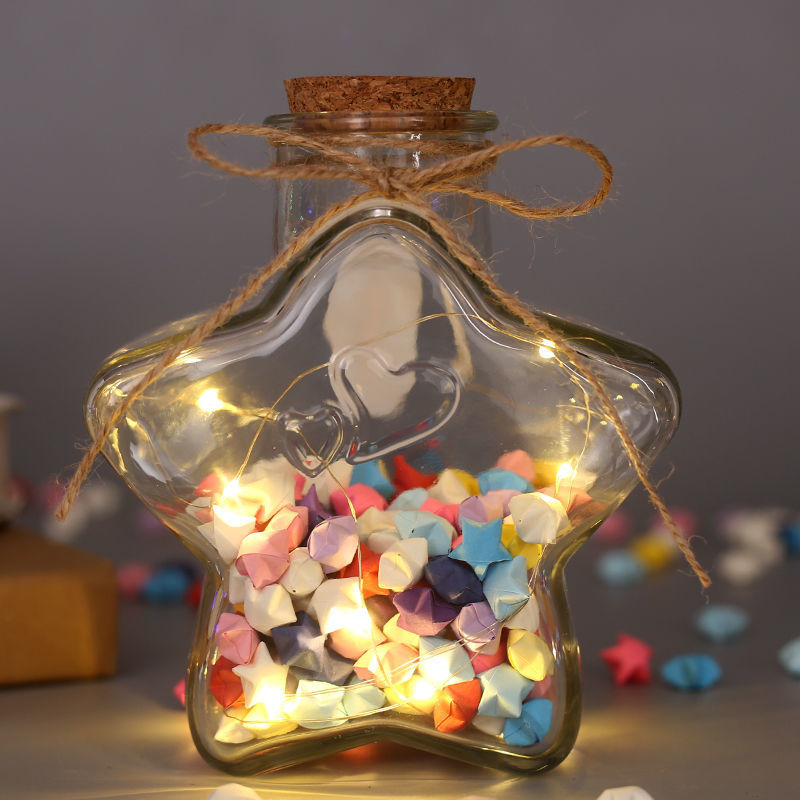 装星星的玻璃瓶特大号包邮瓶大号五星许愿瓶透明幸运星瓶七夕礼物