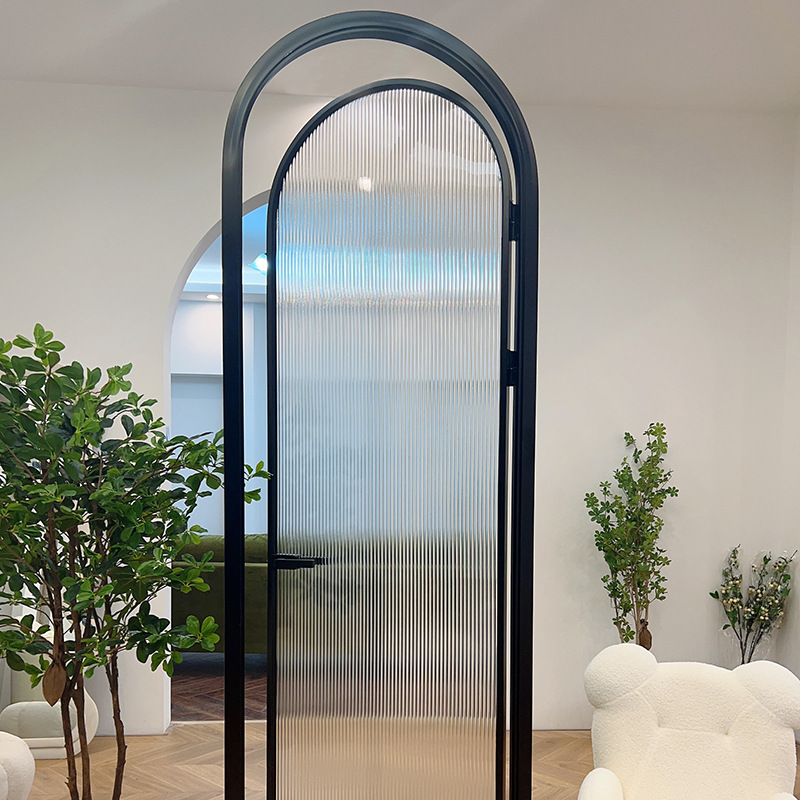 潮盛定制极窄边复古圆弧拱形门老钢窗门法式浴室卫生间门海棠玻璃