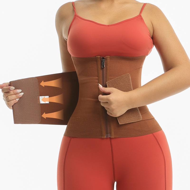 束腰收腹带薄款塑身衣加强版女束身带束腹带护腰暴汗运动健身腰夹