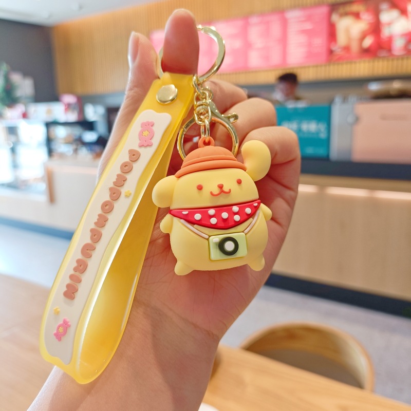 New Sanrio Cartoon Key Button Cute Clow M Doll Schoolbag Pendant Girls' Bags Key Chain Accessories