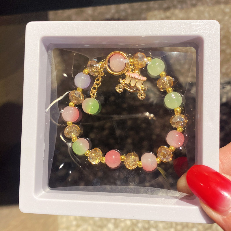 Candy Color Fruit Children's Bracelet for Girlfriend Beaded Bracelet Wholesale Children's Day for Students Ice Transparent Boxed Jewelry