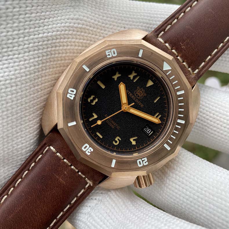 德国进口cusn8锡青铜复古夜光全自动机械男1000m专业潜水运动手表