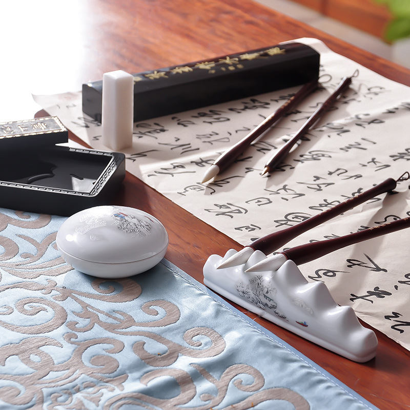 敬贤堂文房四宝精品套装笔墨纸砚礼盒成人书法毛笔墨块砚台-阿里巴巴