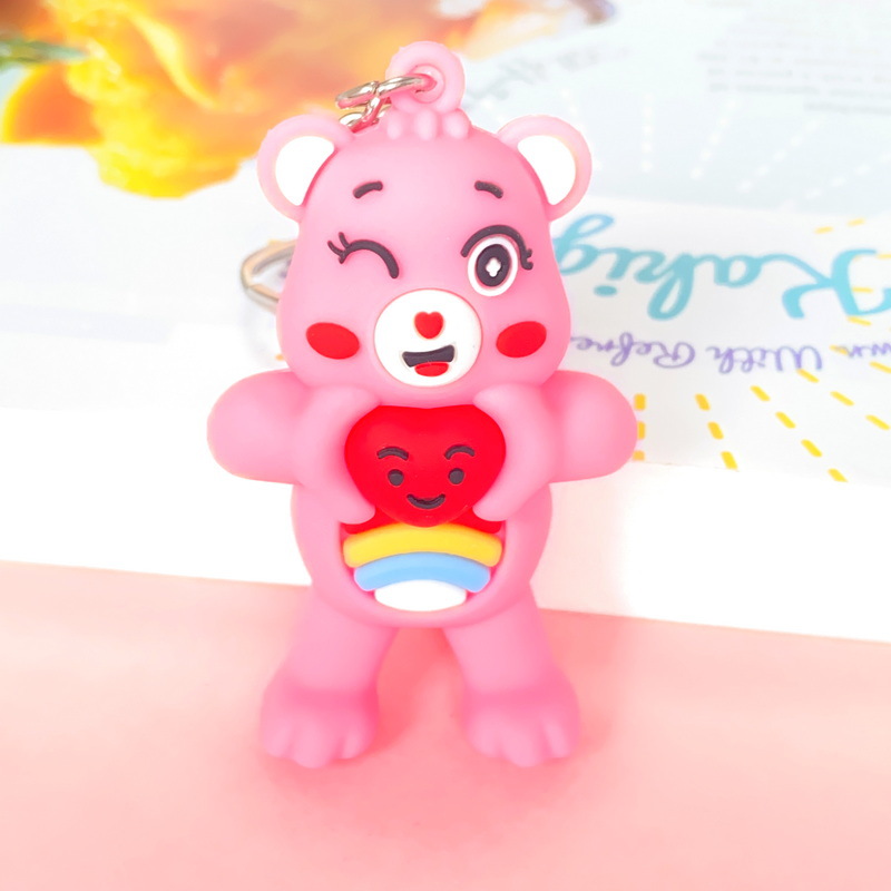 5313# Cute Three-Dimensional Love Little Bear Doll Keychain Cartoon Victory Bear Bag Clothing Pendant Small Gift