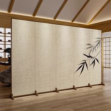中式禅意竹子屏风隔断可折叠移动客厅玄关办公室茶室包间不透遮挡