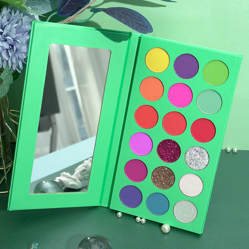 欧美大牌青春绿色眼影盘 正品超大盘哑光眼影 爆款大地色闪片眼影