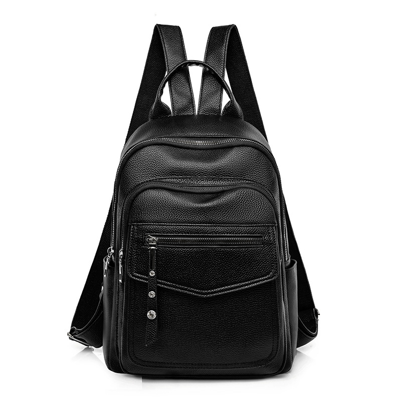 Women's Backpack 2021 New Korean Style Soft Leather Simple Fashion Backpack Large Capacity Casual Travel Bag