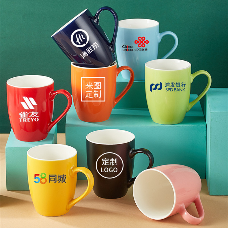 Drum Belly Ceramic Cup Drum Cup Colorful Cup 11Oz Printed Logoaa Grade Export Quality Advertising Cup Color Glaze Mug