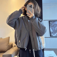 冬季新款小个子立领休闲小棉袄棒球服夹棉棉衣外套女短款