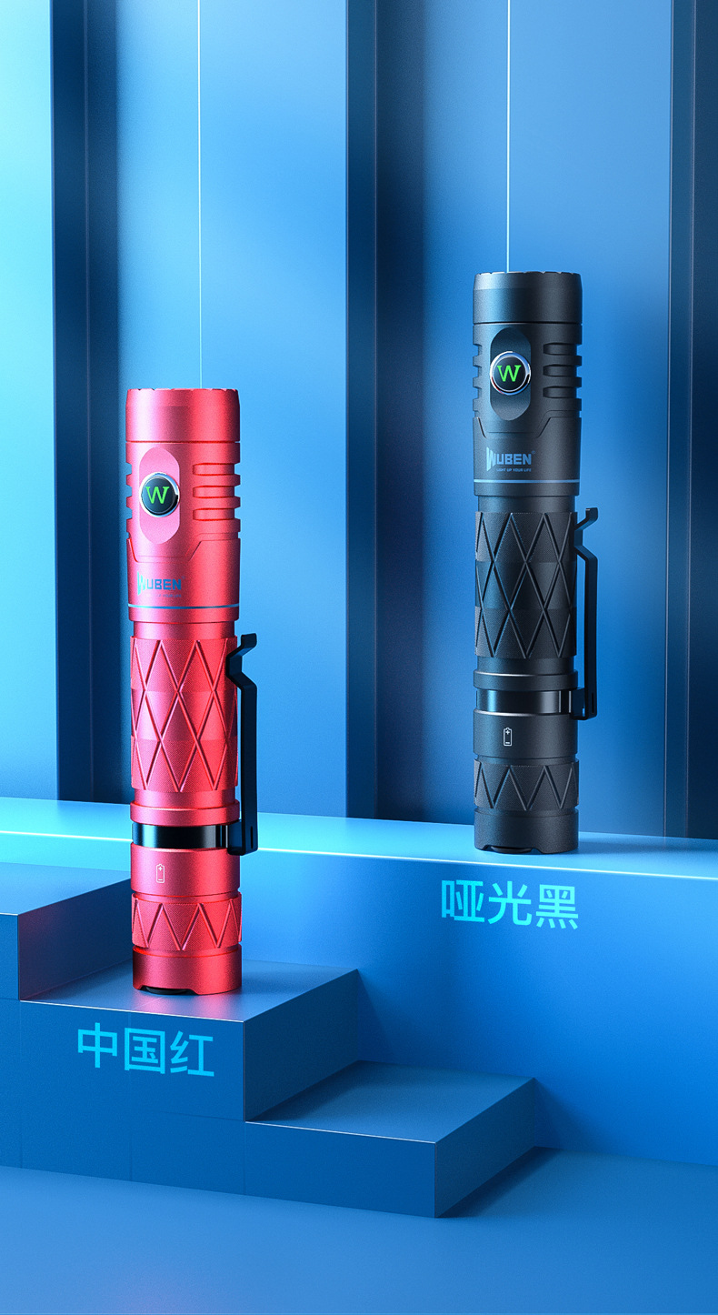 务本e12r强光高亮手电小型家用多用途电筒typec快充手电筒充电宝