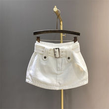 2023年夏季新款韩版女装白色牛仔半身裙高腰甜酷显瘦包臀短裙裤裙