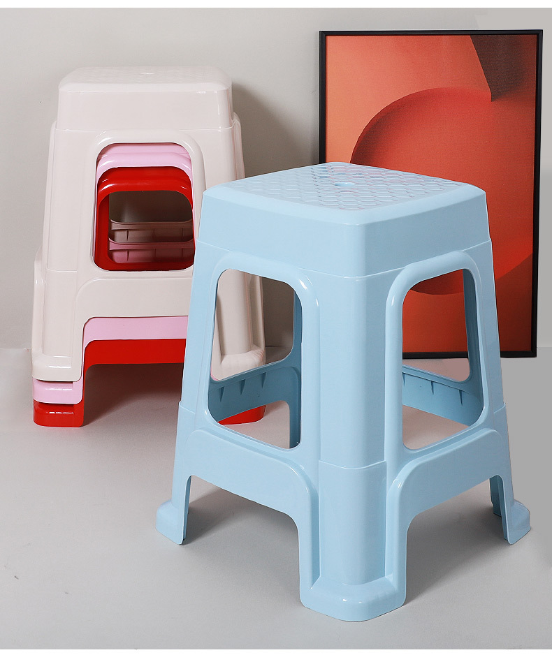 塑料凳子家用加厚椅子客厅板凳成人餐桌高凳可叠放方凳熟胶凳批发