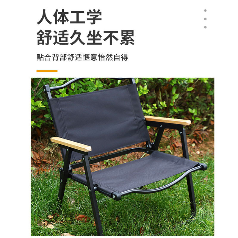 Outdoor Kermit Chair Backrest Folding Chair Camping Portable Folding Chair Portable Fishing Stool Wood Grain Chair Wholesale