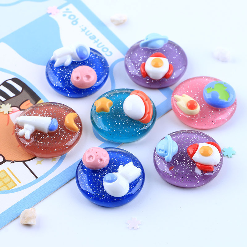 Dream Starry Sky Plate Series Cartoon Unique DIY Cute Phone Case Homemade Resin Accessories Wholesale Barrettes Decoration