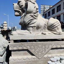3.2米高石雕石狮子北京狮传统石材工艺雕刻景观瑞兽广场石狮子
