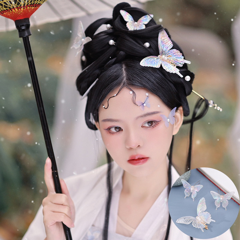 汉服绢花发夹头饰加大15厘米牡丹古装后压配饰古风花朵夹子发饰