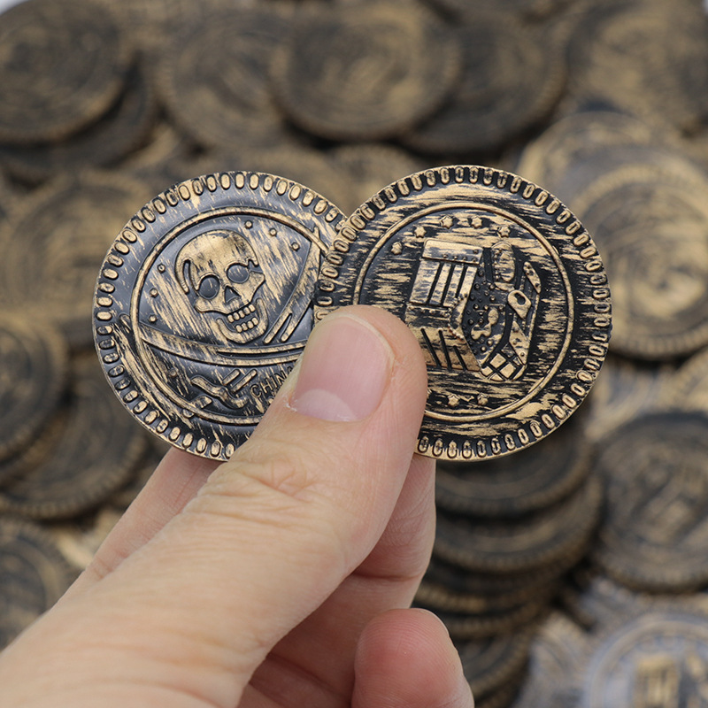 海盗金币玩具 万圣节道具筹码币 桌游钱币塑料玩具币宝藏寻宝金币
