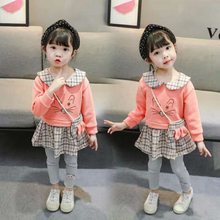 女童春秋套装2022新款儿童洋气时髦韩版卫衣中小童运动两件套潮